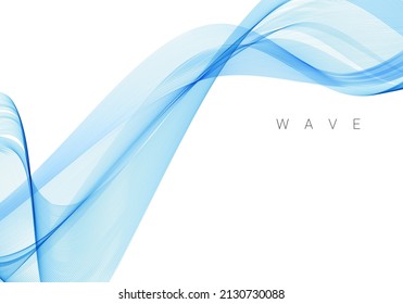 Diseño de fondo de diseño de ondas decorativas de color azul suave y elegante