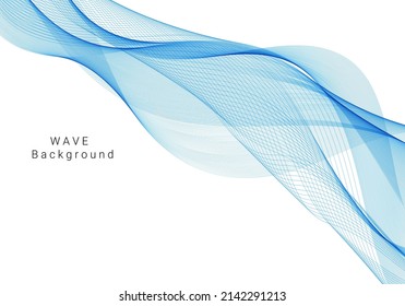 Stylish smooth blue decorative wave design background vector