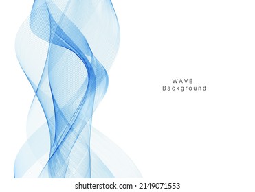 Stylish smooth blue decorative wave design background vector