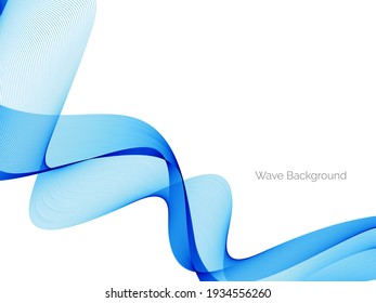 Stylish smooth blue wave decorative background vector