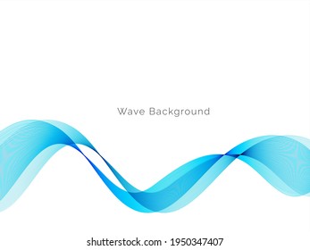Elegante vector de fondo decorativo de ondas azules lisas