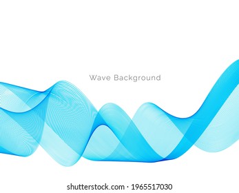 Stylish smooth blue wave decorative background vector