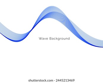 Stylish smooth blue wave isolated on white vector