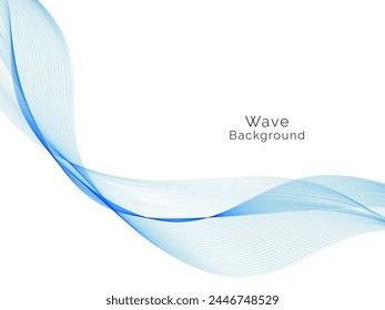Elegante onda azul lisa aislada en Vector blanco