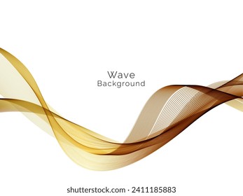 Stylish smooth gold line wave effect isolated on white vector