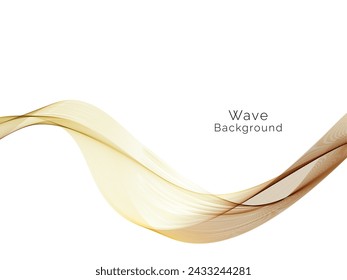 Stylish smooth gold line wave effect isolated on white vector