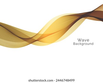 Elegante efecto de onda de línea de oro liso aislado en Vector blanco