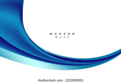 Stylish smooth modern flow blue wave background