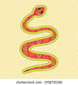 Stylish snake digital vector art.