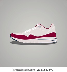 Stylish sneaker shoes. Flat design, sport shoes, running shoes . Vector illustration