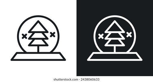 Stilvolle Snow Globe Icon Set. Vereinfachte Weihnachts-Schneeball-Vektor-Design.