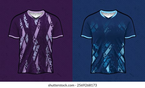 Stylish Soccer Jersey and Sports T-Shirt Design for Racing, Gaming, E-Sports, and Football | Double-Sided Vector Mockup Illustration