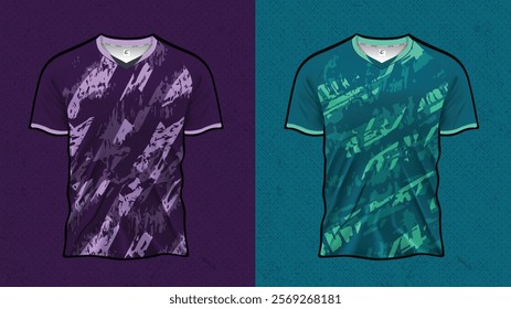 Stylish Soccer Jersey and Sports T-Shirt Design for Racing, Gaming, E-Sports, and Football | Double-Sided Vector Mockup Illustration