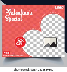 Stylish social media ads, post, product promotion, banners and template for Happy Valentine's Day celebration.