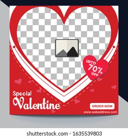 Stylish social media ads, post, product promotion, banners and template for Happy Valentine's Day celebration.