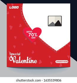 Stylish social media ads, post, product promotion, banners and template for Happy Valentine's Day celebration.