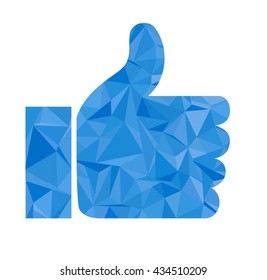 stylish social media like hand icon(Symbol). The illustration shows a shiny like sign or icon used in social media websites. New facebook like symbol