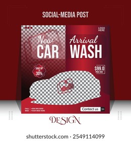 Stylish Social Media Post Design for Car Wash, Car Rental And Car Sales Customizable Ad Posters for Automotive Promotions, graphic soar, rollup banner.