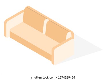 Stylish Sofa isometric vector illustration. 