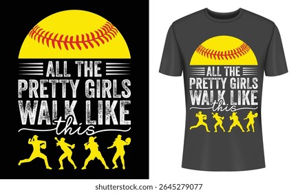 Stylish softball tee design featuring a unique slogan and player silhouettes. Perfect for athletes and fans.