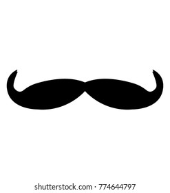 A stylish solid icon design of carnie mustache