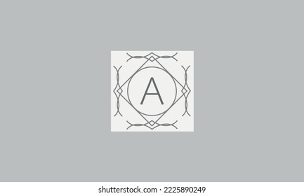 Stylish and sophisticated design of the logo and the letter A to create a monogram in the art nouveau style