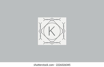 Stylish and sophisticated design of the logo and the letter K to create a monogram in the art nouveau style