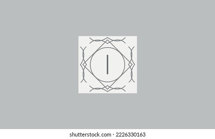 Stylish and sophisticated design of the logo and the letter I to create a monogram in the art nouveau style