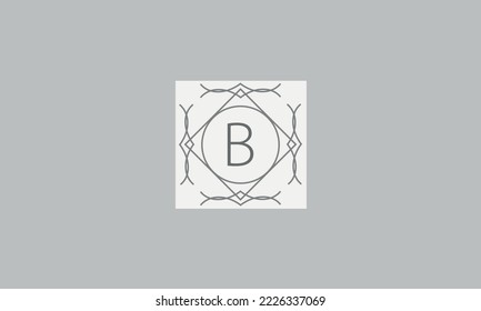 Stylish and sophisticated design of the logo and the letter B to create a monogram in the art nouveau style