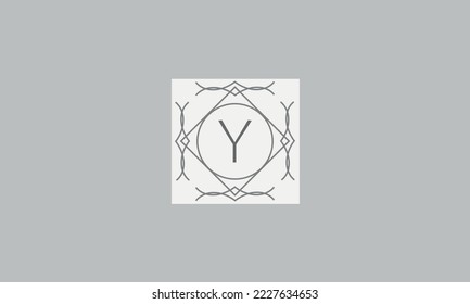 Stylish and sophisticated design of the logo and the letter Y to create a monogram in the art nouveau style