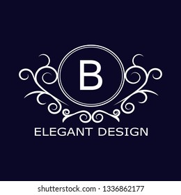 Stylish, sophisticated monogram design. Calligraphic elegant design of the logo of the letter B. Business sign for royalty, boutique, cafe, hotel, heraldry, jewelry, wine. Vector illustration