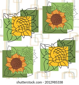 stylish spectacular pattern with sunflowers 