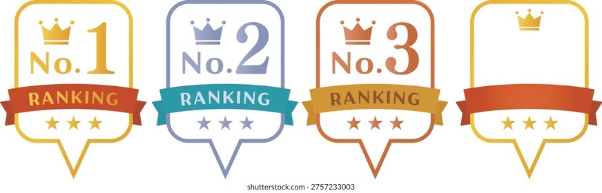 
Stylish speech bubble-shaped ranking illustration set