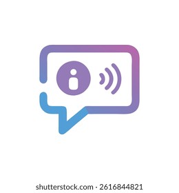 Stylish speech recognition icon vector illustration for digital assistants.