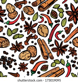 Stylish Spices Seamless Background