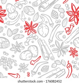 Stylish Spices Seamless Background