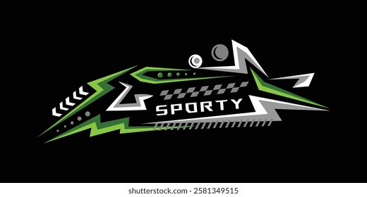 Stylish sports decal sticker racing template vector