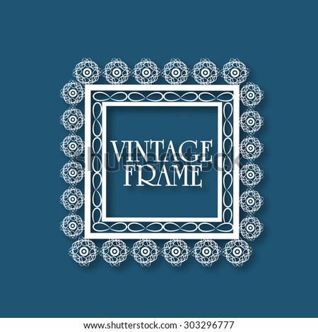Stylish square shape vintage frame with floral design, can be used as greeting card or invitation card design.