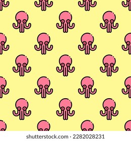 Elegante azulejo cuadrado con una cautivadora huella animal. Patrón sin foco con pulpo sobre fondo azul (web) en polvo. Diseño para volantes con imágenes de animales de granja.
