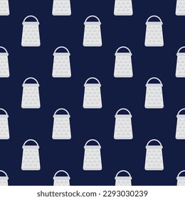 Stylish square tile displaying a vibrant food sketch. Seamless pattern with grater on pale copper background. Design for a mosaic pattern.