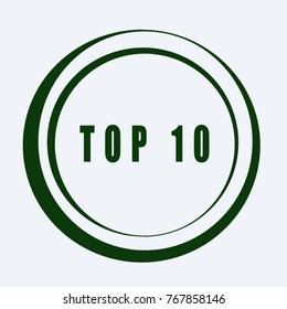 Stylish stamp with an inscription TOP 10