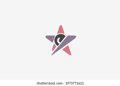 Stylish Star and camera lens logo
