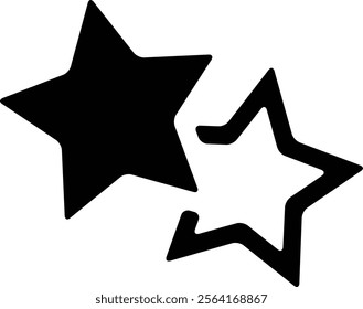 Stylish star icon duo, symbolizing excellence and aspiration. Perfect for projects related to success, awards, and creativity