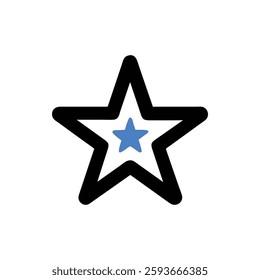 A stylish star icon perfect for artistic and creative projects.