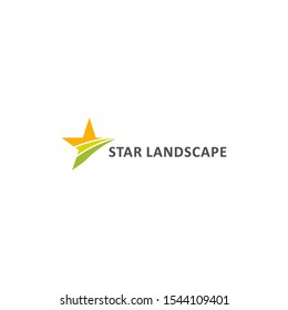 stylish star landscape logo vector