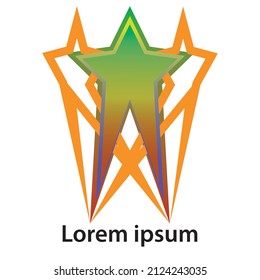 Stylish star logo with color gradient. 
