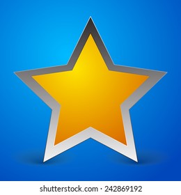 Stylish star over blue backdrop. Eps 10 vector illustration