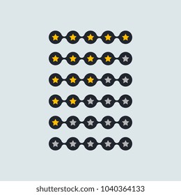 stylish star rating vector dark icons