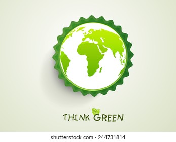 Estiloso sticker con globo terrestre para el propósito de salvar la naturaleza. 
