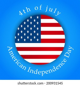Stylish sticker, tag or label design in American Nation Flag color for 4th of July, Independence Day celebrations. 